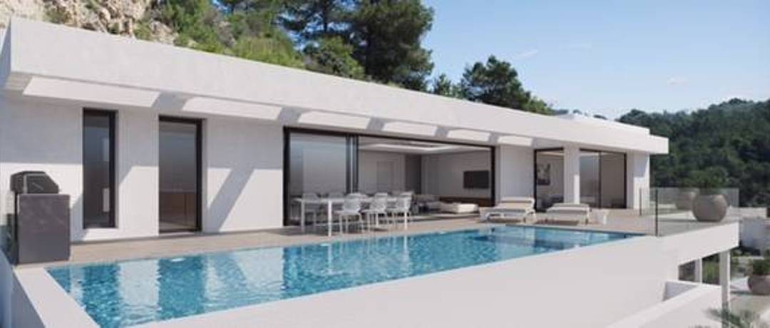 Vorschaubild der Immobilie: Spain / Costa Blanca / Provinz Alicante | Projektiertes Architektenhaus mit Blick auf Stadt und Meer